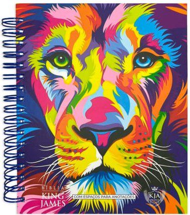 Bíblia King James I KJA I Anote I Espiral  Leão Color