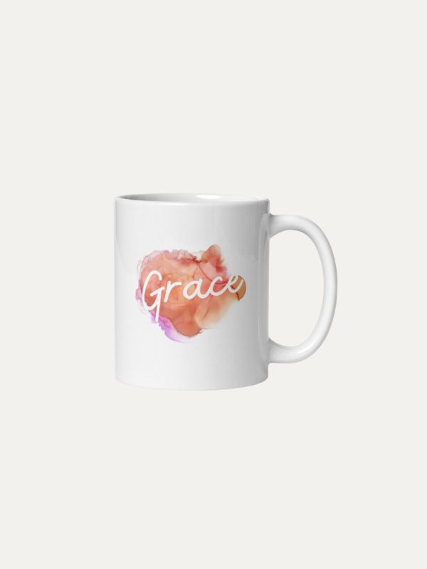 Grace I Caneca de Cerâmica Branca I Média 12oz