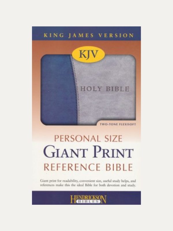 KJV Personal Size Giant Print Reference Bible, imitation leather, Blue on Gray
