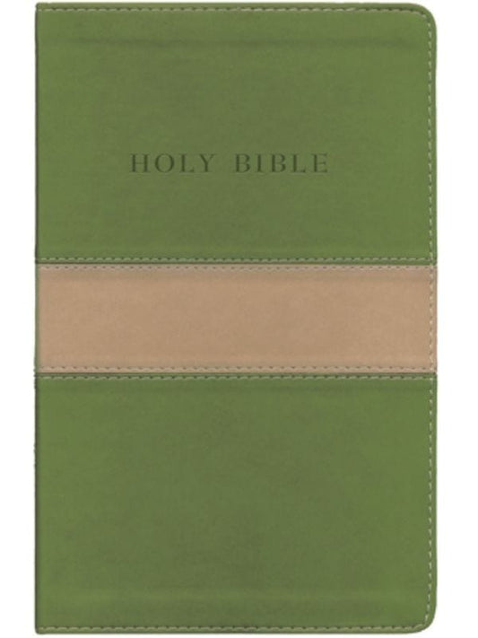 KJV personal size giant rrint reference Bible, imitation leather, tan/olive  -  Hendrickson Bibles