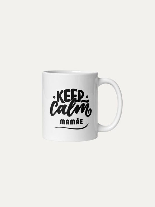 Keep Calm Mamãe I Caneca de Cerâmica Branca I Média 12oz