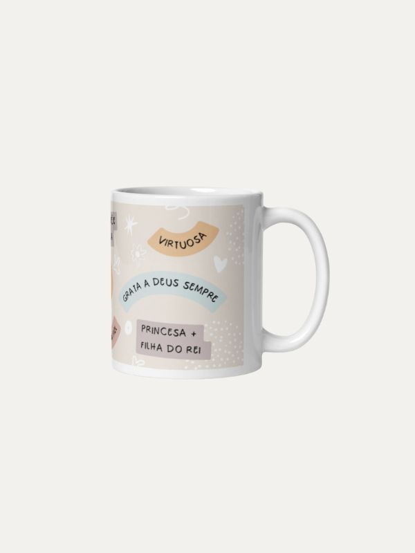 Virtudes I Caneca de Ceramica Branca I Grande 15oz