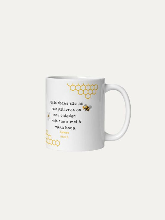 Salmos 119.103 I Caneca de Ceramica Branca I Grande 15oz