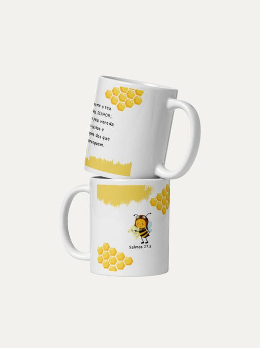 Salmos 27.11 I Caneca de Cerâmica Branca I Média 12oz