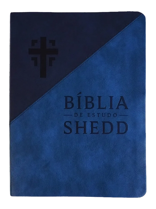 Biblia de Estudo Shedd - Couro Sint. Duotone Azul | Vida Nova