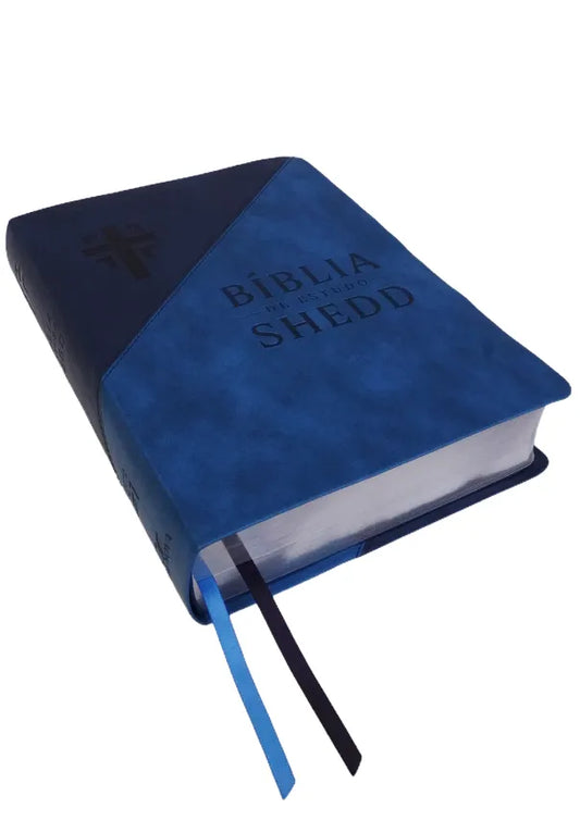 Biblia de Estudo Shedd - Couro Sint. Duotone Azul | Vida Nova