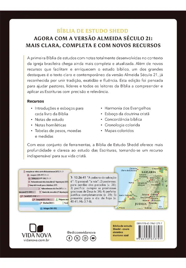 Biblia de Estudo Shedd - Couro Legitimo Preto | Vida Nova