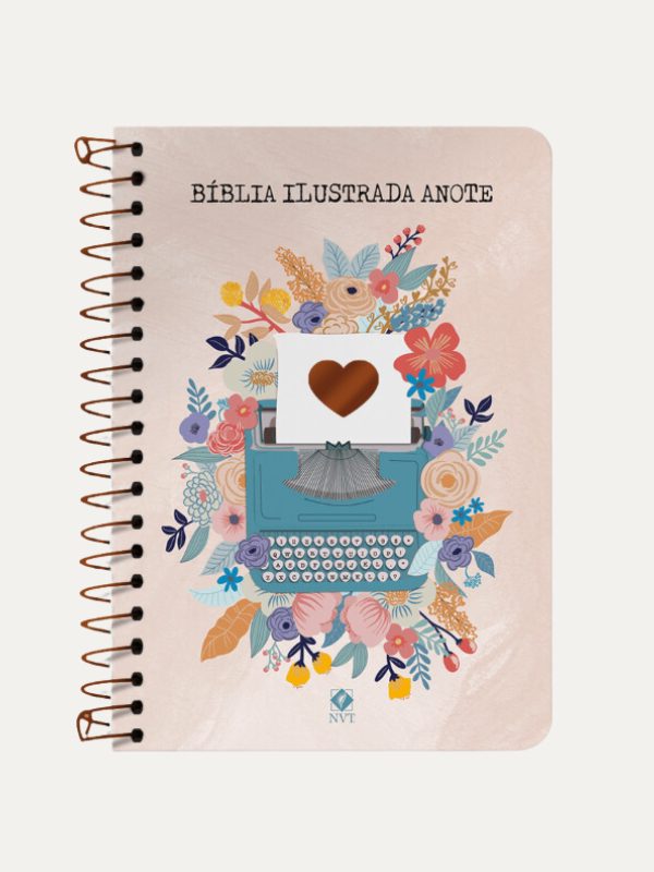 Bíblia Ilustrada Anote NVT espiral - Florescer