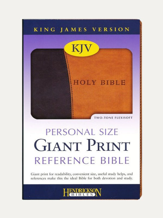 KJV Personal Size Giant Print Reference Bible, imitation leather, Black on Tan