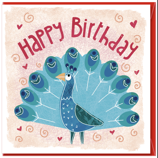 Birthday Peacock Greetings Card I Cartão